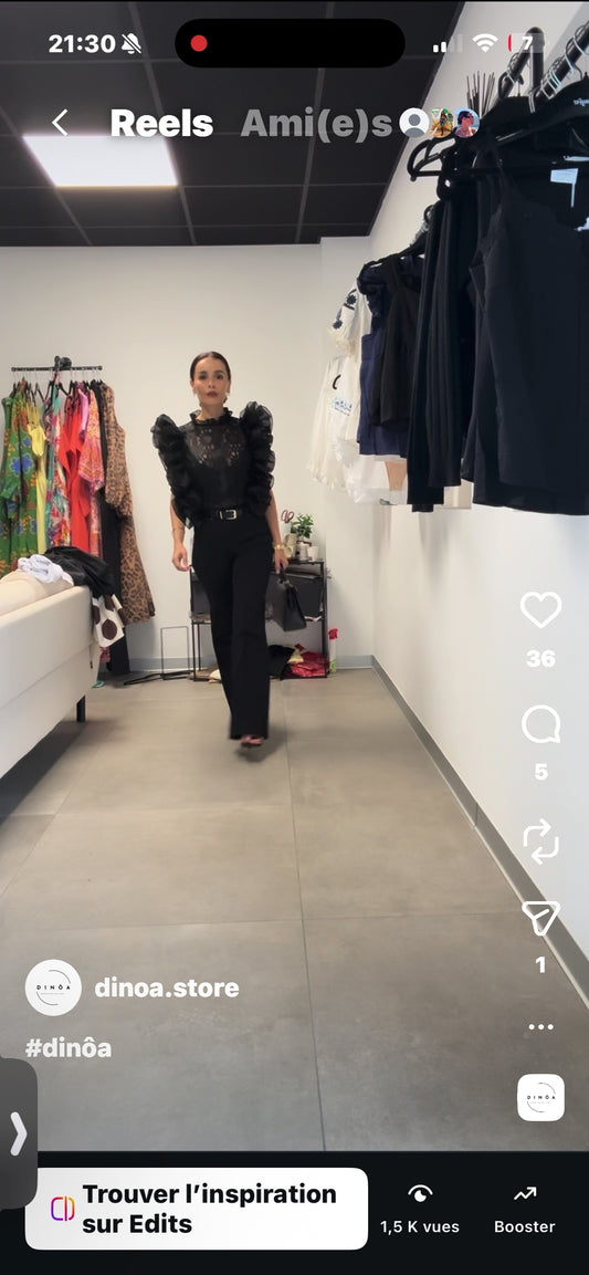 Top Dentelle Couture Noir